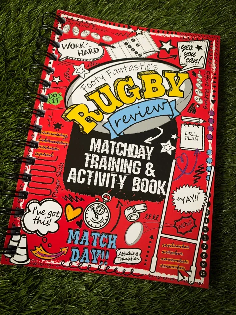 Main product image showing the book Rugby Review: Matchday, Training & Activity Book