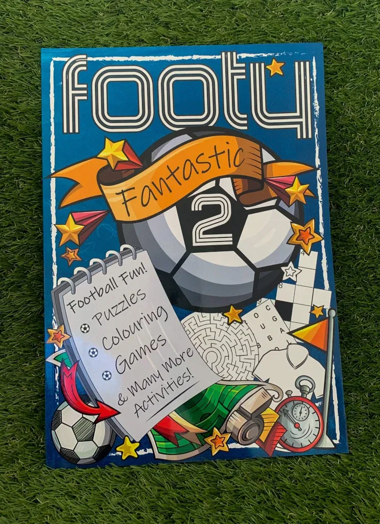 Main product image showing the book Footy Fantastic 2 - MORE Football Fun for kids!